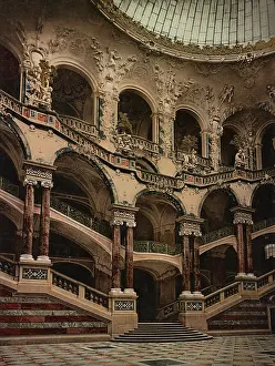 Courthouse: Vintage photochrom print of the interior of the