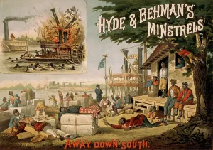 Plantation: Vintage poster of Hyde & Behman's Minstrels, circa 1884