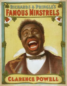 Blackface: Vintage poster of Richards & Pringle's Famous