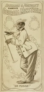 Blackface: Vintage poster of Richards & Pringle's Famous