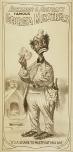Blackface: Vintage poster of Richards & Pringle's Famous