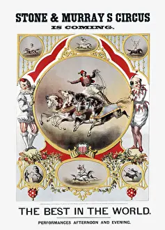 Acrobatic: Vintage poster for Stone and Murray's Circus, circa 1870