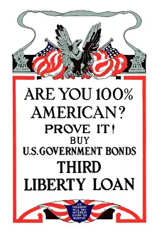 Bonds: Vintage World War I poster of a bald eagle