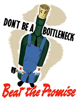Wrench: Vintage World War II poster of a bottle dressed