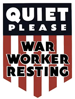 Motivation: Vintage World War II poster featuring a red
