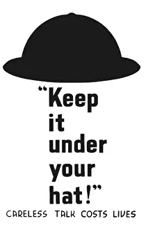 Advice: Vintage World War II propaganda poster featuring