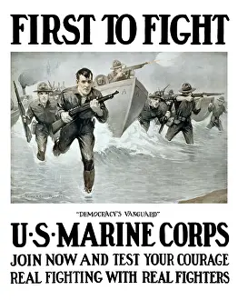 Advice: Vintage World War One poster of U.S. Marines