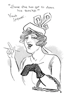 Loraine: Violet Loraine knitting in Round the Map, WWI