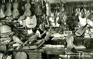Violin and stringed musical instrument maker's workshop