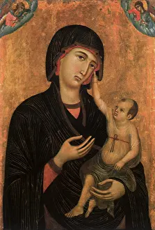 Duccio: Virgin and Child with Two Angels, by Duccio