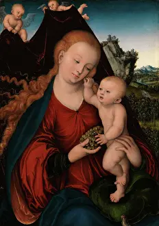 Bayerische: Virgin and Child with a bunch of grapes by Cranach
