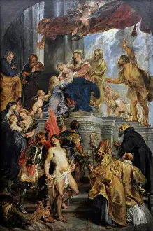 Enthroned: Virgin and Child Enthroned with Saints, by Rubens
