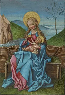 Schongauer: The Virgin and Child on a grassy bench
