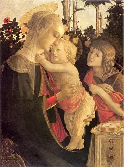 1450: Virgin and Child with John the Baptist, by Botticelli