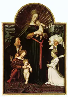 1530: The Virgin and Child with Meyer Family, by Holbein