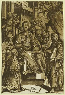 Donor: The Virgin and child surrounded by saints and kneeling donor