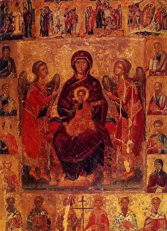 Enthroned: Virgin Enthroned between Two Angels