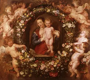 1610s: Virgin with a Garland of Flowers, by Rubens
