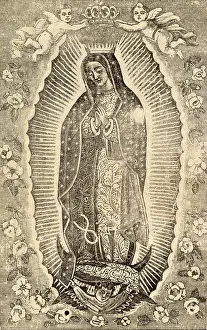 Guadalupe: Detail of the Virgin of Guadalupe, titled: ?