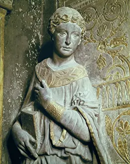 Croce: Virgin Mary, Annunciation (detail), sculpture by Donatello