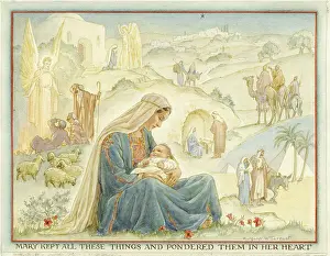 Reminiscing: The virgin mary and child reminiscing
