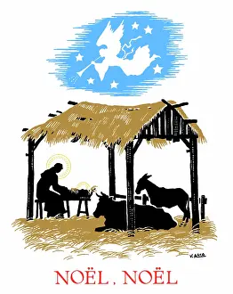 Cowshed: Virgin Mary and Christ Child in cowshed