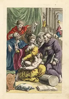 Robert Sayer: The Virgin Mary presenting the infant Jesus in the temple