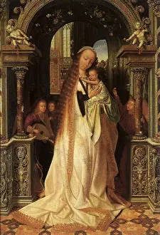 Quentin: The Virgin Standing with Angels, by Quentin Massys