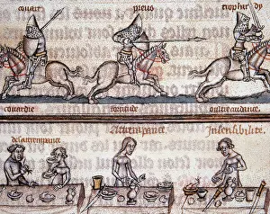 Chantilly: Virtues of knights and civility at the table. Miniature, 14t