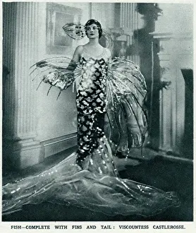 Viscountess Castlerosse dressed as a fish course
