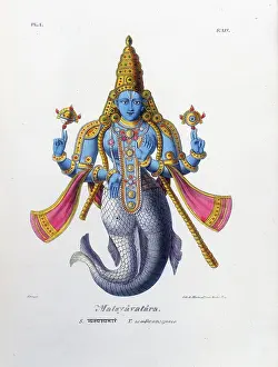 Hindu: Vishnu, one of the gods of the Hindu trinity (trimurti)