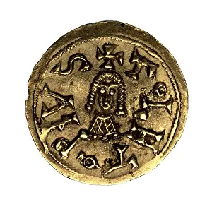 Visigoth: Visigithic gold coin of Reccared. Minted in Toledo