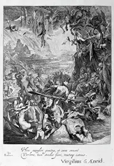 Muses: Vision of Hell. Engraving from Tableaux du temple