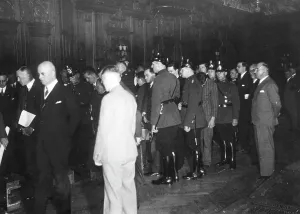 Lubbe: Visit to the scene of the crime in the Reichstag fire proces