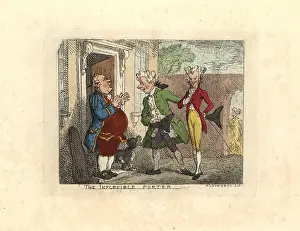 Miseries: Visiting gentlemen refused entry to a house by a servant