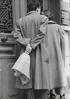 Typically: Visitors bring flowers typically on New Year. France. Ab