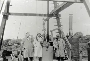 Colliery: Three visitors, Hook Colliery, Pembrokeshire, South Wales