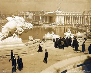 Palast: Visitors at Teaching Palace, world fair, St Louis, USA