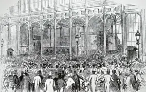 Admission: Visitors waiting for admission to the Great Exhibition