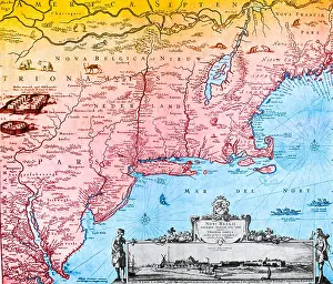 Netherland: Visscher Map, New Netherland, 1650