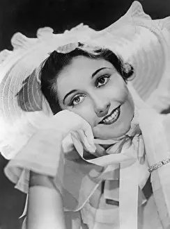 Backstage: Vivian Fridell with hat, 1936