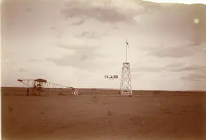 Nephew: A Voisin flies over a Farman