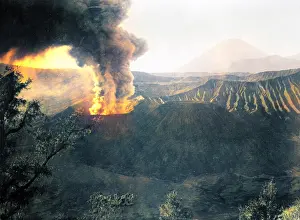 Thecolourisedpic: VOLCANO ERUPTING, JAVA