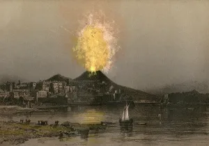 Erupts: The volcano Vesuvius erupting1894