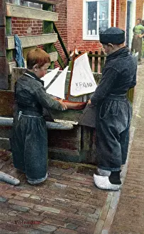 Baggy: Volendam, The Netherlands - Two young Dutch Boys