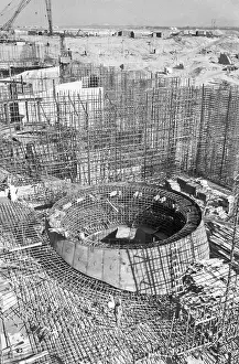 A.makletsov: Volga Hydroelectric Power Station under construction, 1957