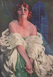 Delineator: Voluptuous redheaded woman