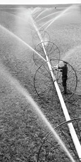 Watering: Volzhanka irrigation wheel lines, 1971