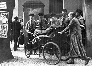 Reactionary: Voter on his way to the polling station on