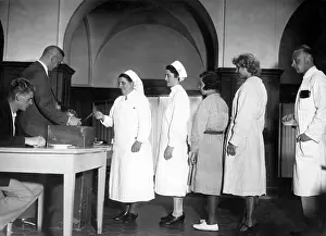 Campaigning: Voting in a hospital in Berlin, 1932
